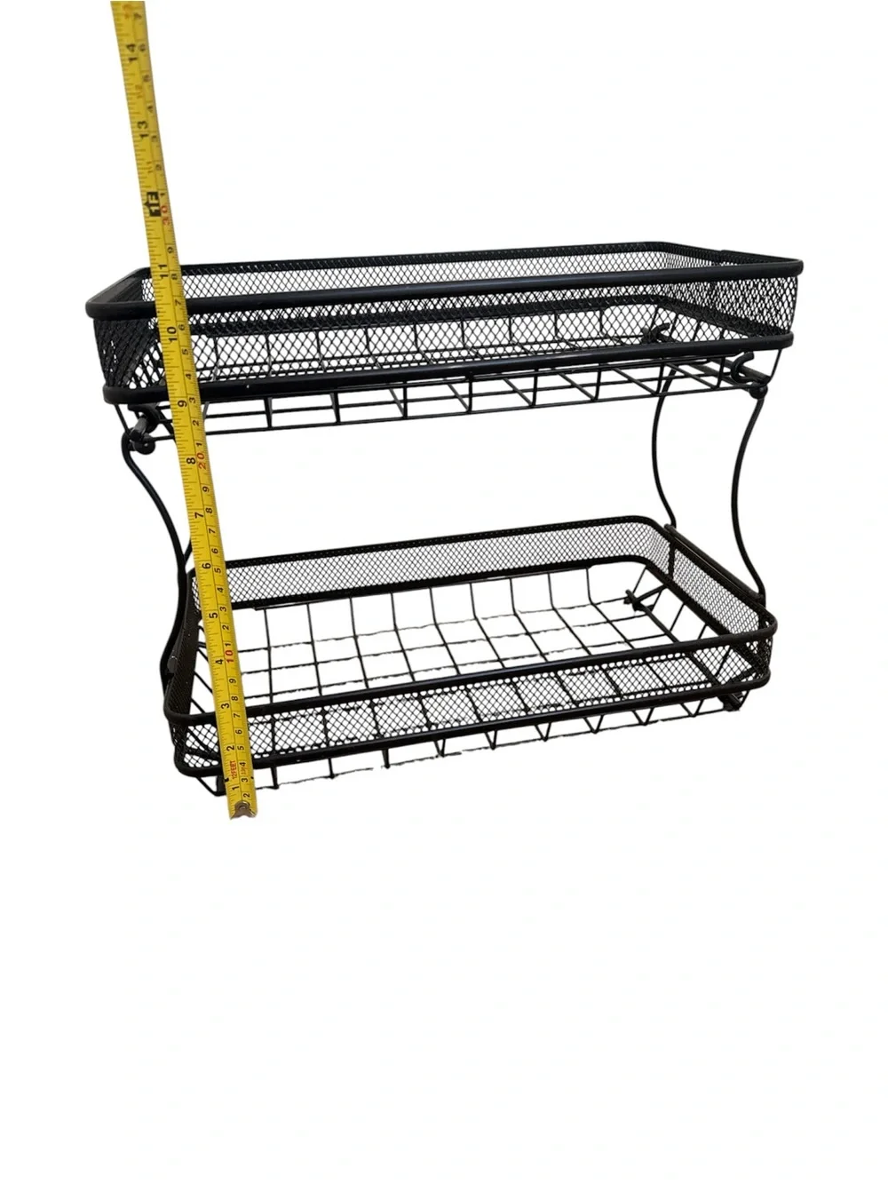 Two-Tier Black Metal Counter Organizer